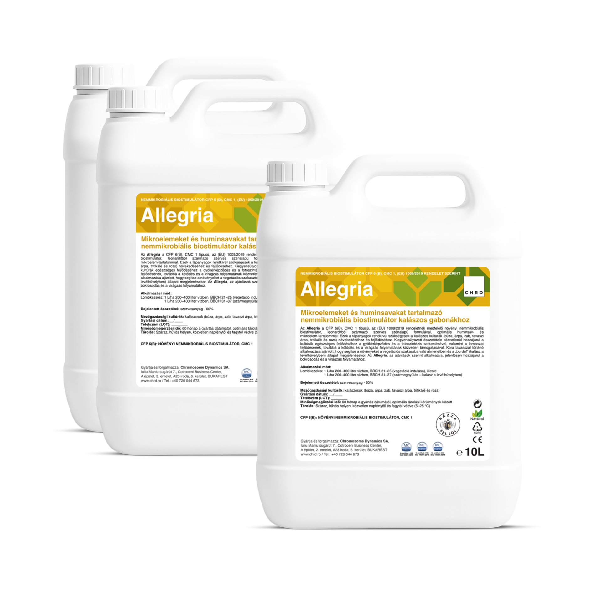 (20+10L INGYEN) ALLEGRIA, Nemikrobiális biostimulátor kalászos gabonákhoz