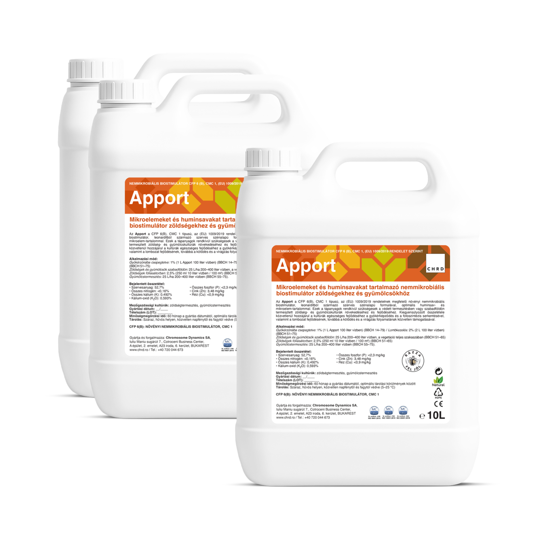 (20+10L INGYEN) APPORT, Nemikrobiális biostimulátor zöldségekhez és gyümölcsökhöz