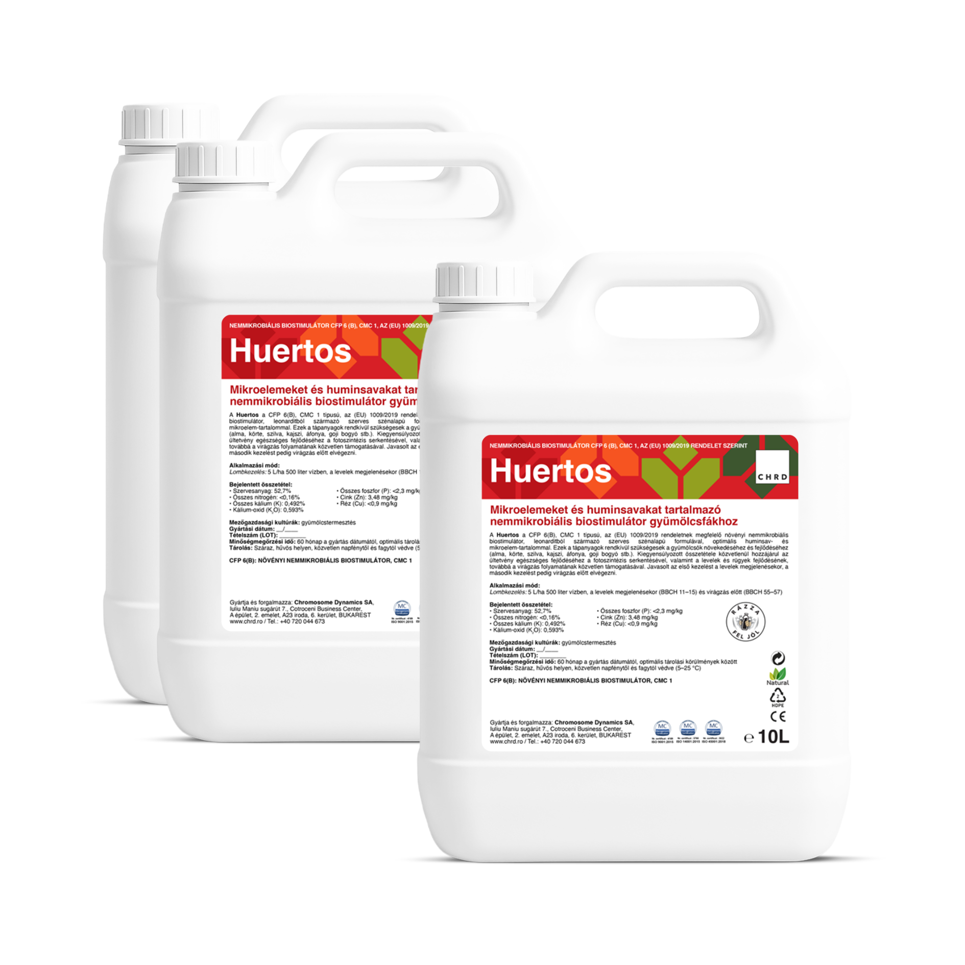 (20+10L INGYEN) HUERTOS, Nemikrobiális biostimulátor gyümölcsfákhoz