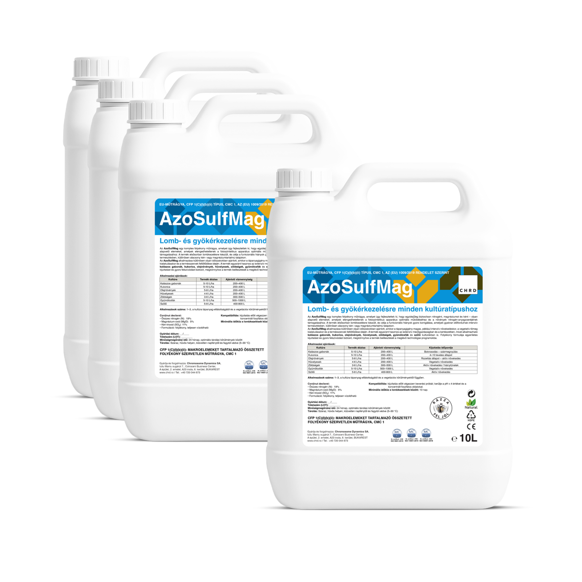 (30+10L INGYEN) AZOSULFMAG, Komplex folyékony műtrágya nitrogénnel, magnéziummal és kénnel