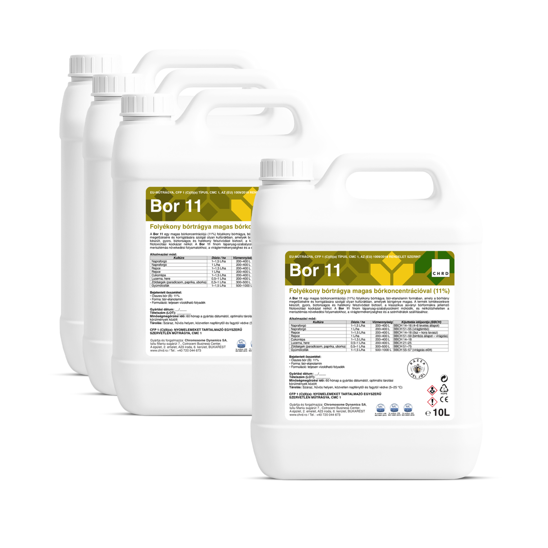 (30+10L INGYEN) BOR 11, 11% bórtartalmú folyékony műtrágya