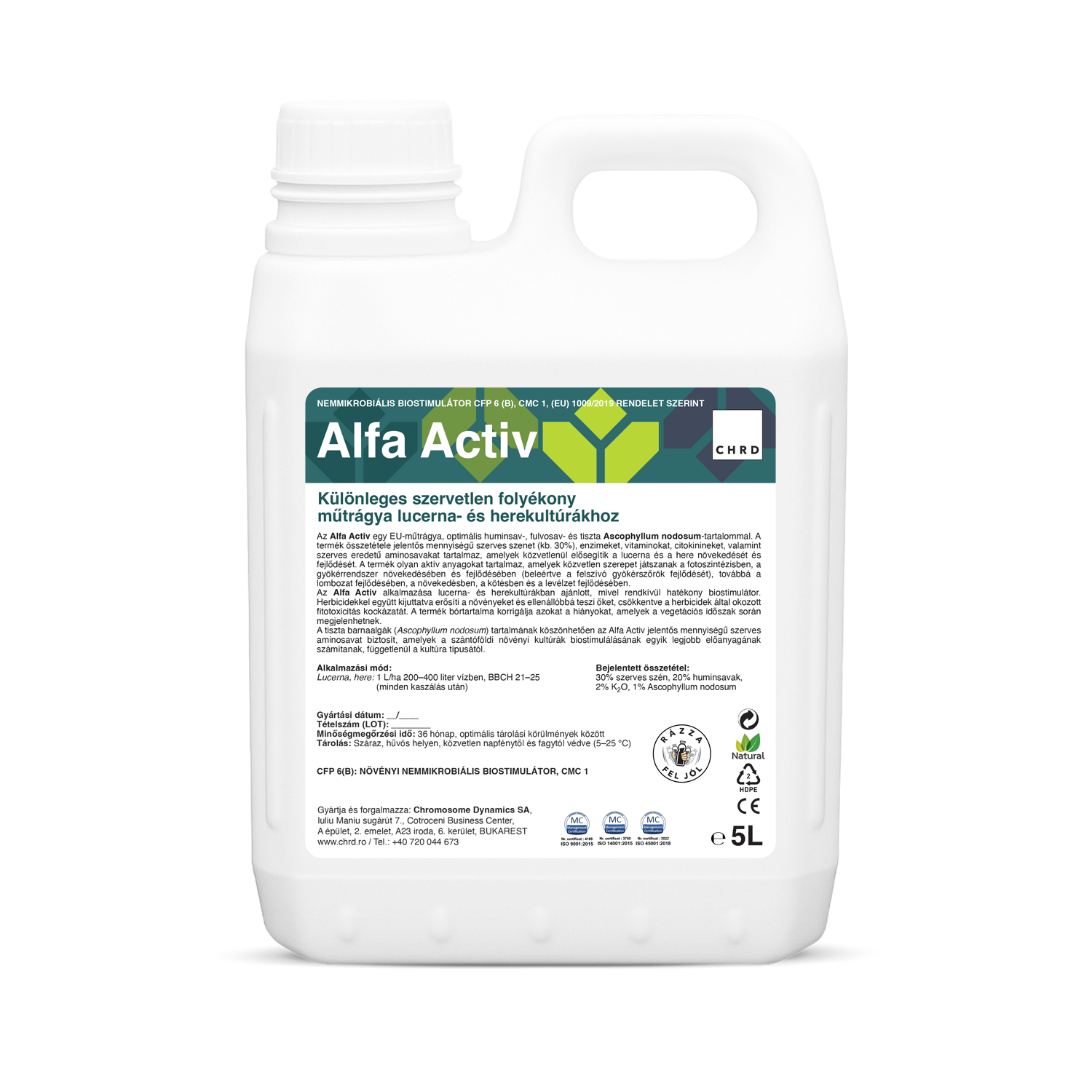 ALFA ACTIV, Folyékony szervetlen műtrágya lucernához és herefélékhez