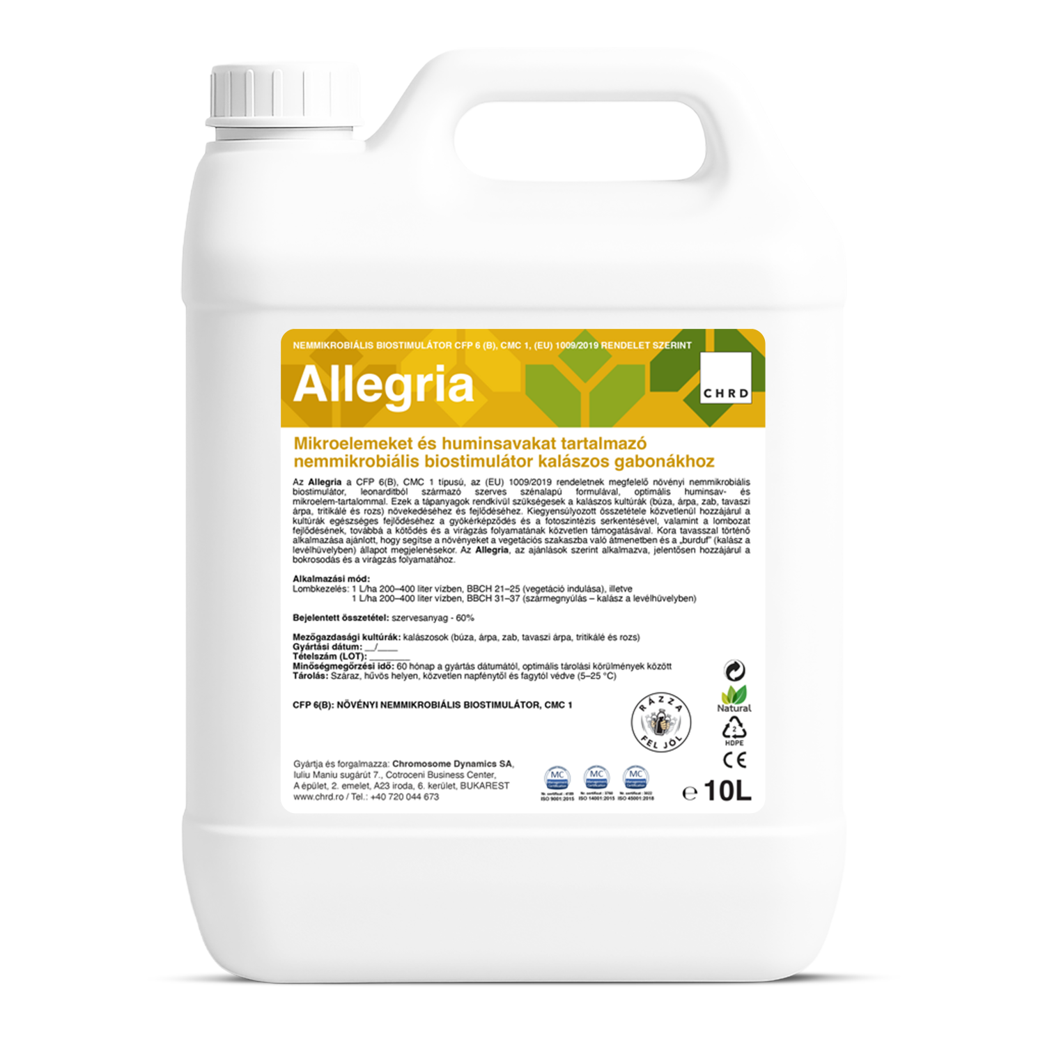 ALLEGRIA, Nemikrobiális biostimulátor kalászos gabonákhoz