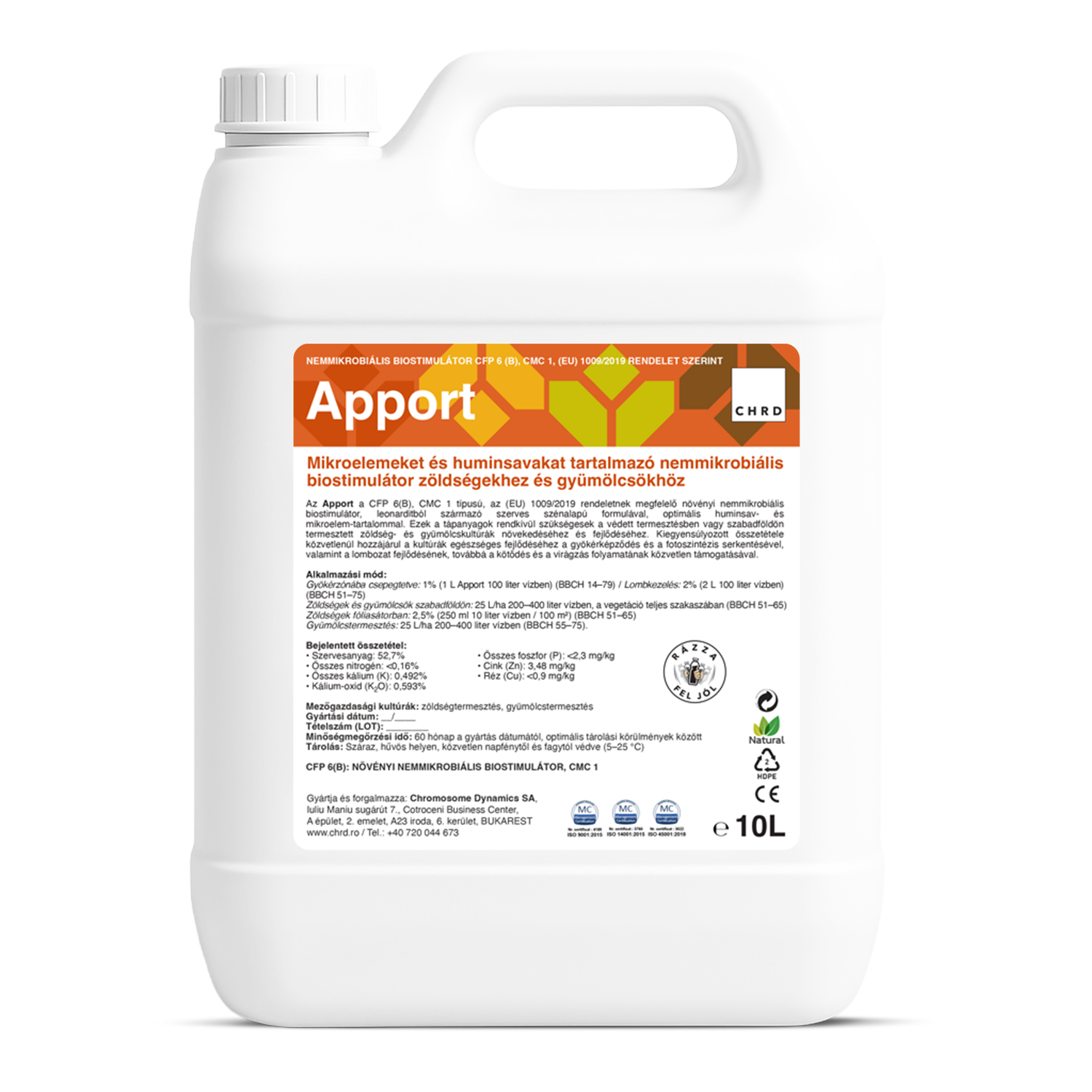 APPORT, Nemikrobiális biostimulátor zöldségekhez és gyümölcsökhöz