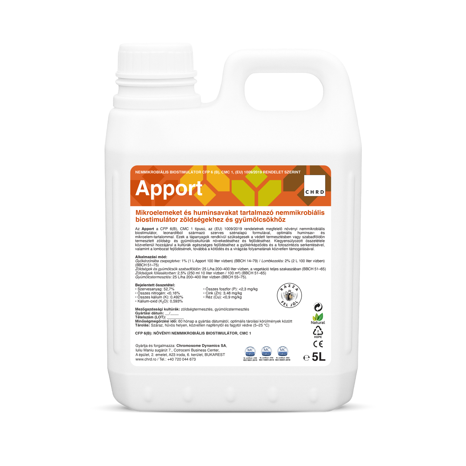 APPORT, Nemikrobiális biostimulátor zöldségekhez és gyümölcsökhöz