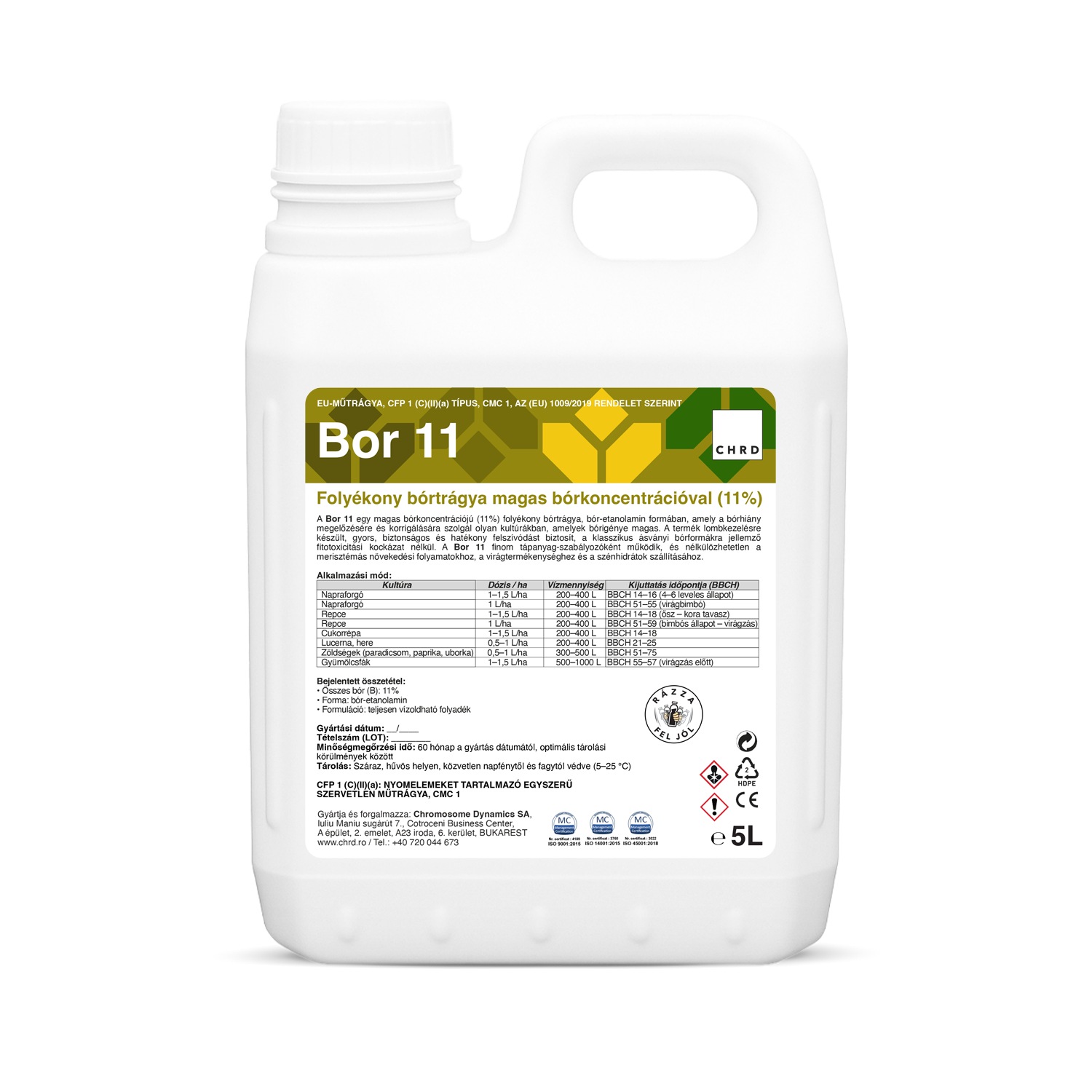 BOR 11, 11% bórtartalmú folyékony műtrágya