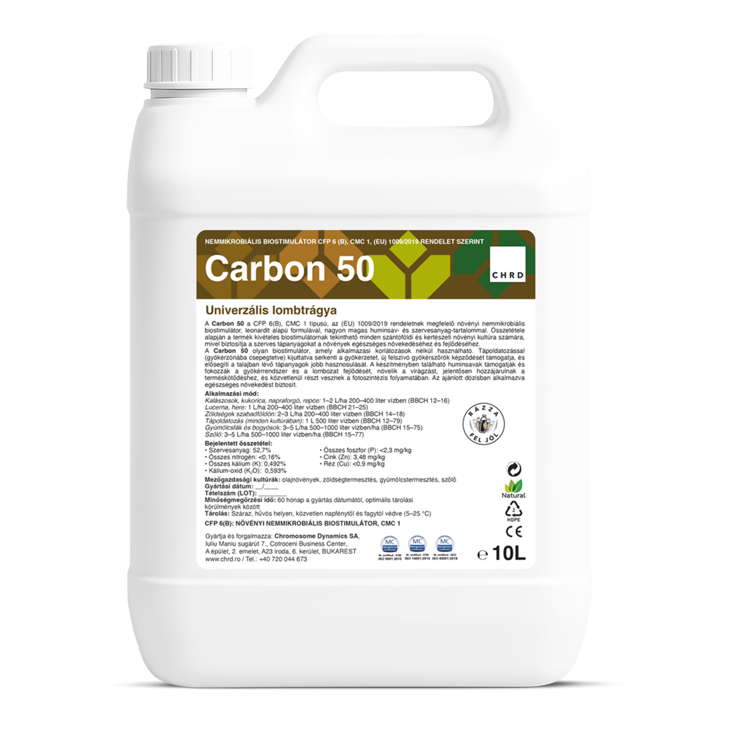 CARBON 50, Univerzális nemikrobiális biostimulátor
