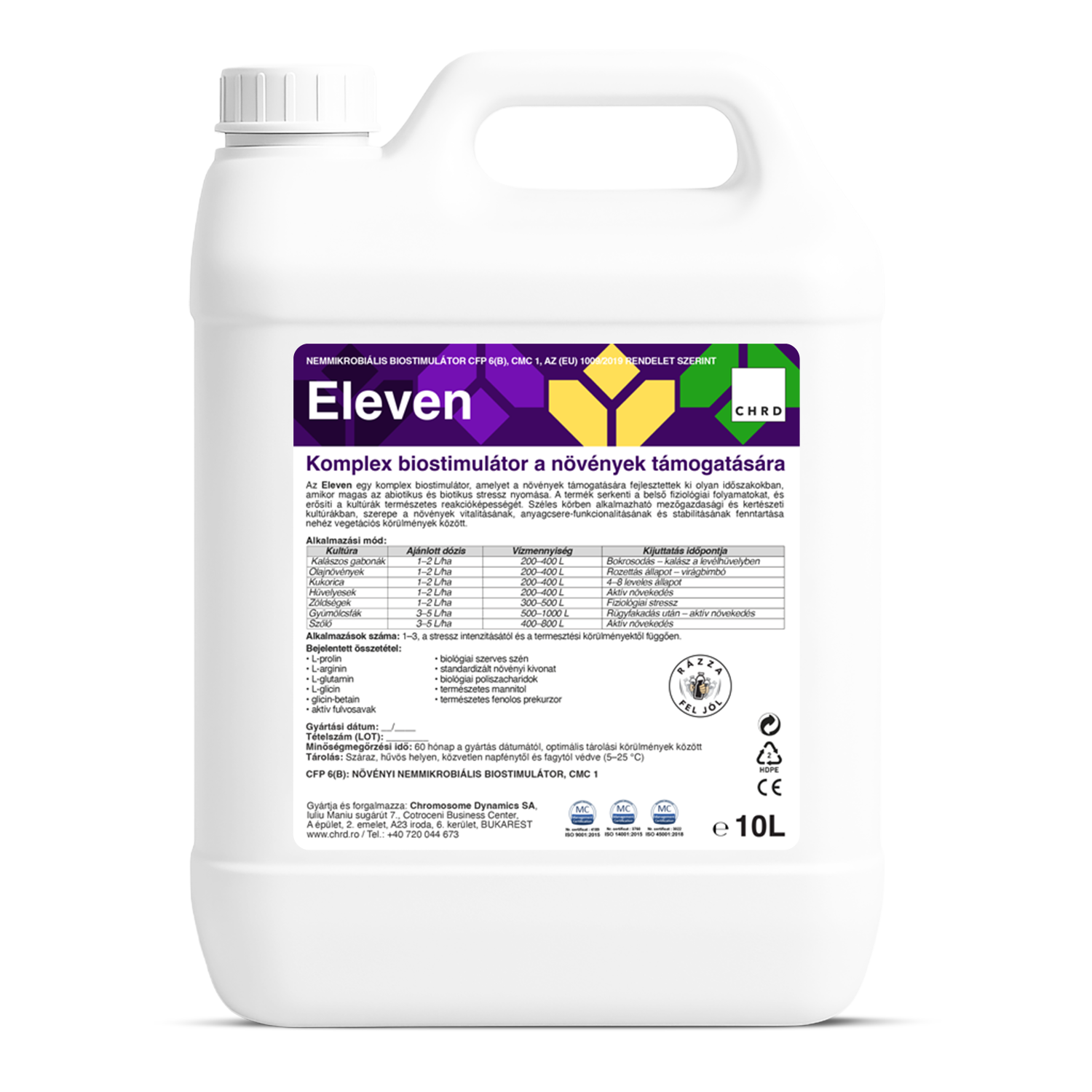 ELEVEN, Komplex biostimulátor a növények támogatására abiotikus és biotikus stresszhelyzetekben