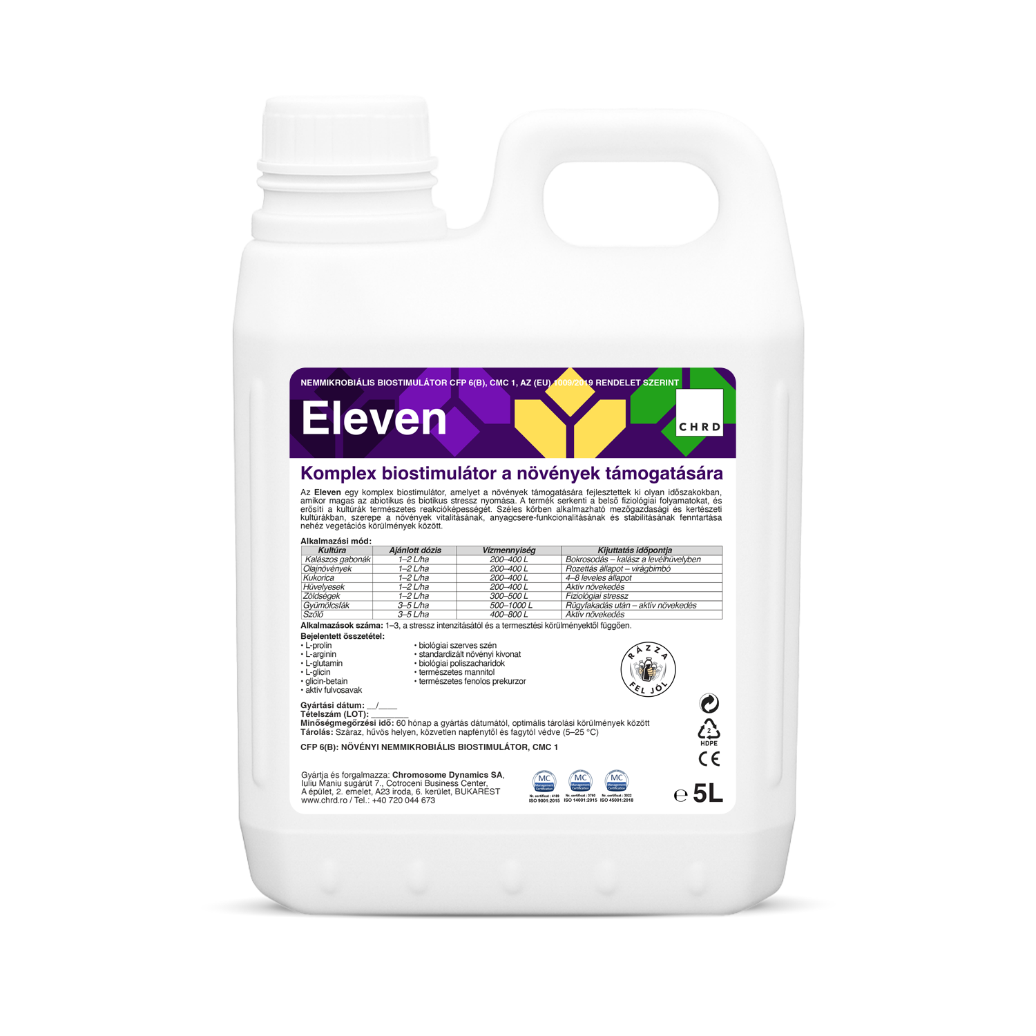 ELEVEN, Komplex biostimulátor a növények támogatására abiotikus és biotikus stresszhelyzetekben