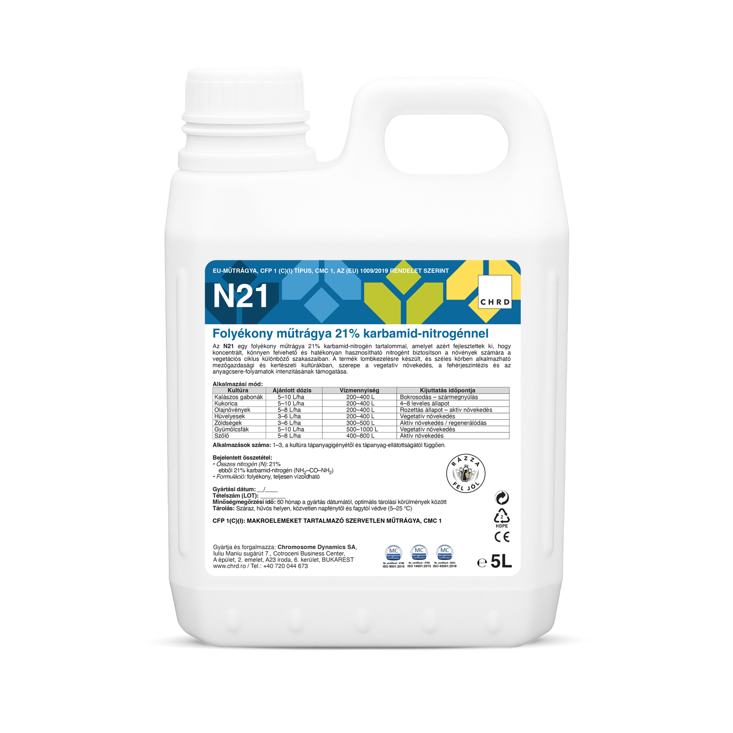 N21, Folyékony műtrágya 21% karbamid-nitrogénnel