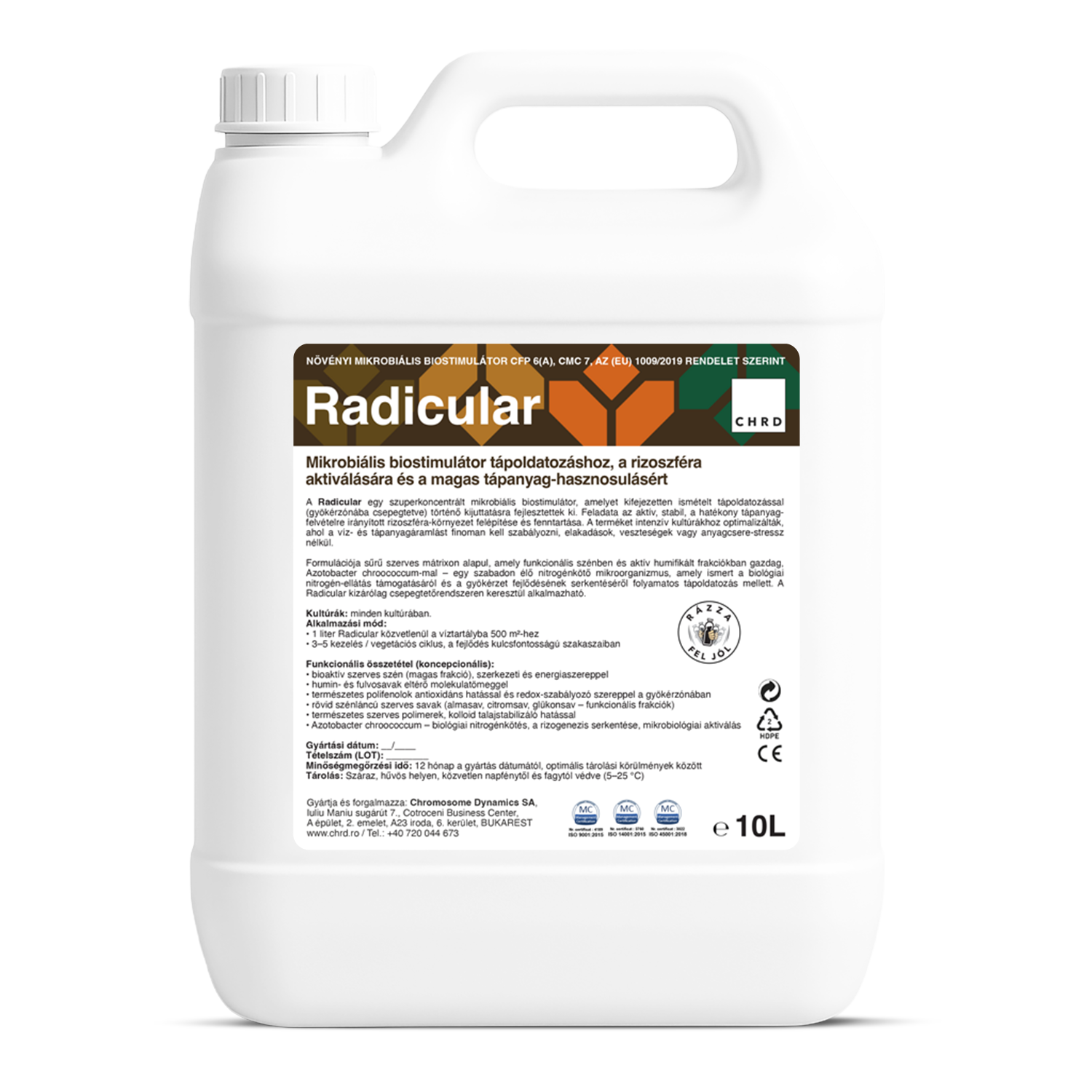 RADICULAR, Mikrobiális biostimulátor tápoldatozással (fertigációval) történő kijuttatásra