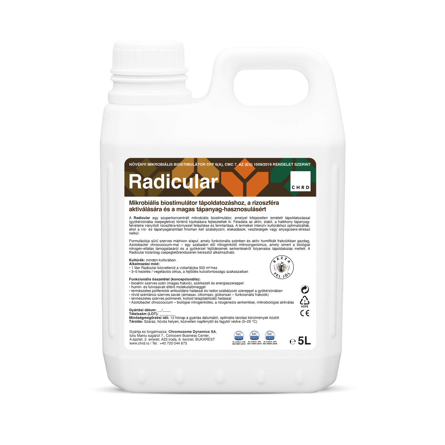 RADICULAR, Mikrobiális biostimulátor tápoldatozással (fertigációval) történő kijuttatásra