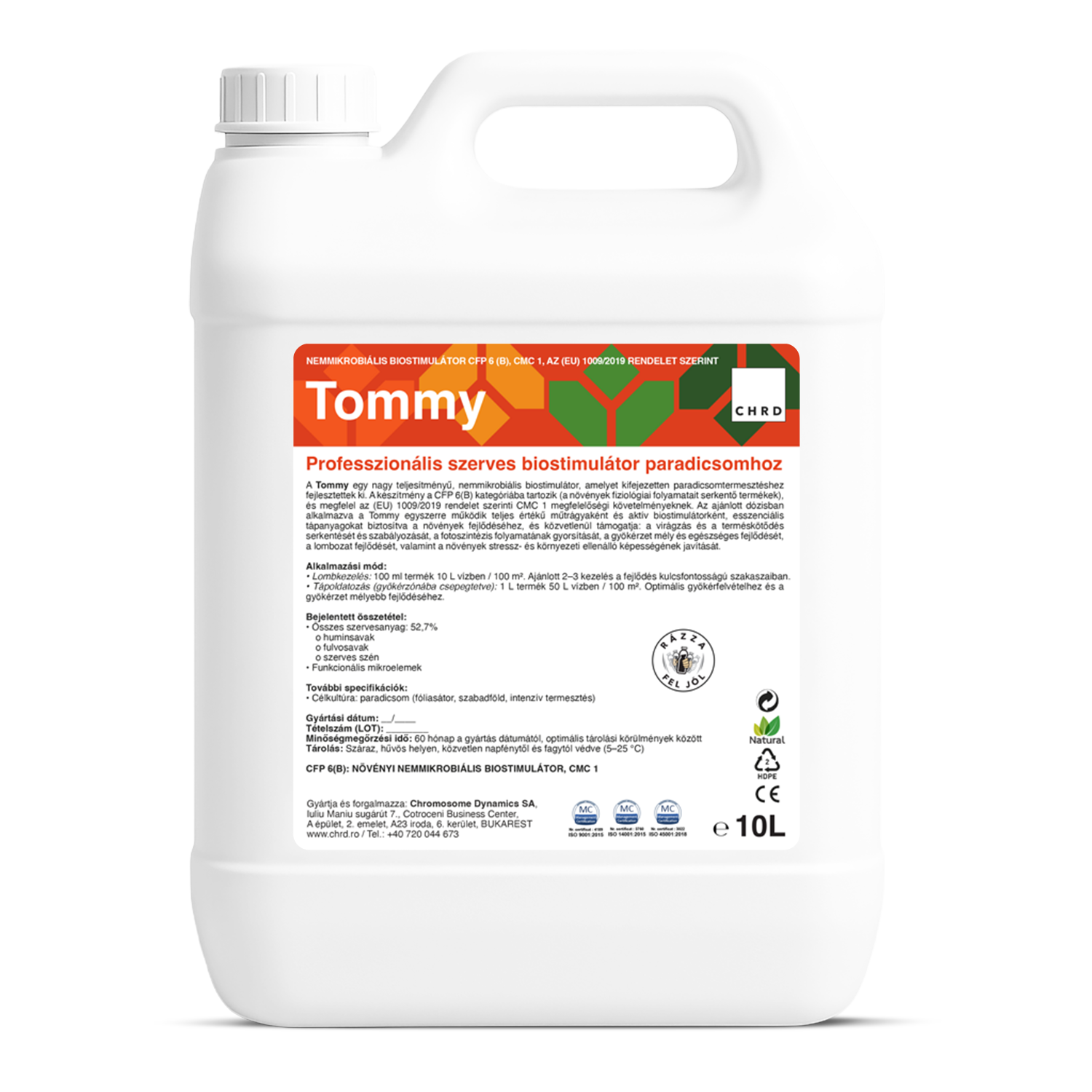 TOMMY, Professzionális organikus biostimulátor paradicsomhoz