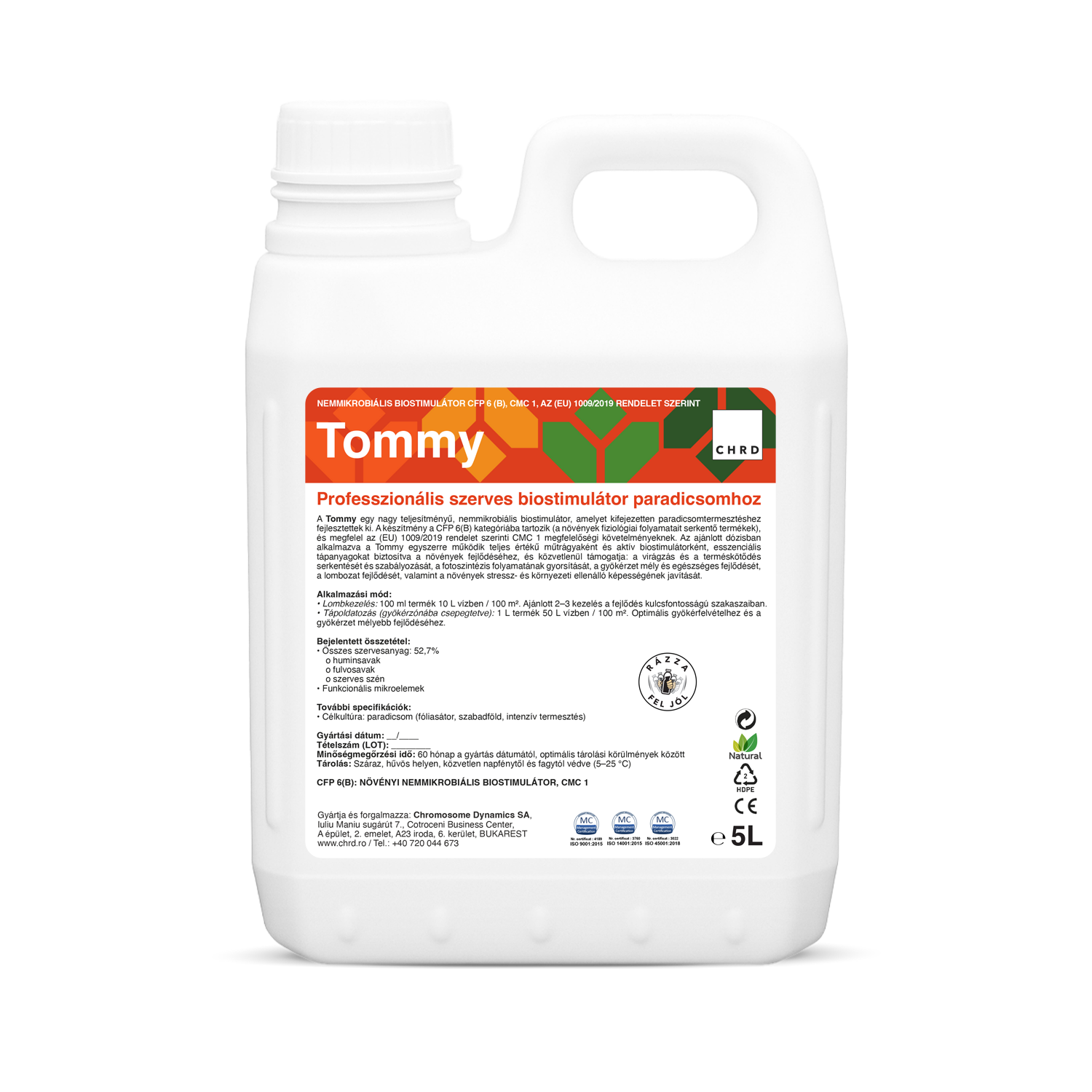 TOMMY, Professzionális organikus biostimulátor paradicsomhoz